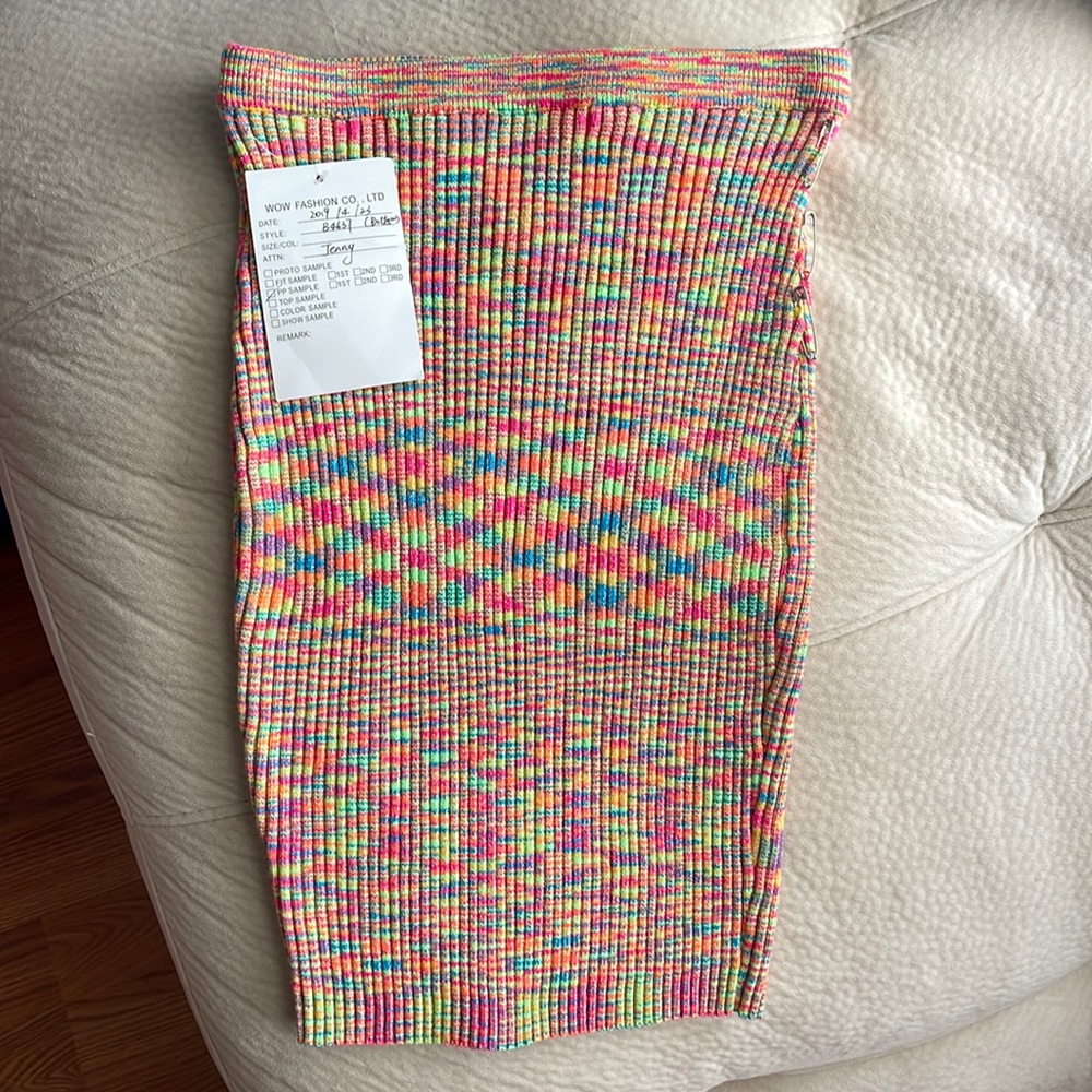 Rainbow Long fitted skirt